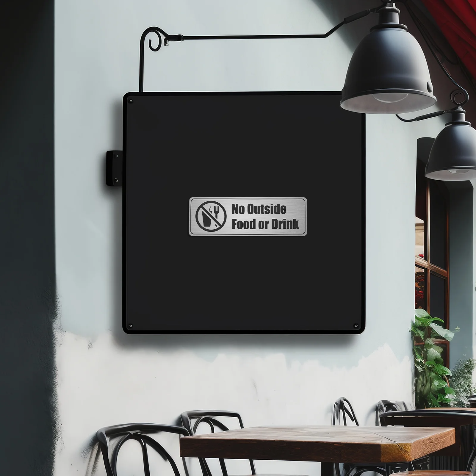 

8Pcs No Outside Food Restriction Sticker Eye Catching Warning Decal for Offices Restaurants Cafes Ktvs Waterproof Scratch