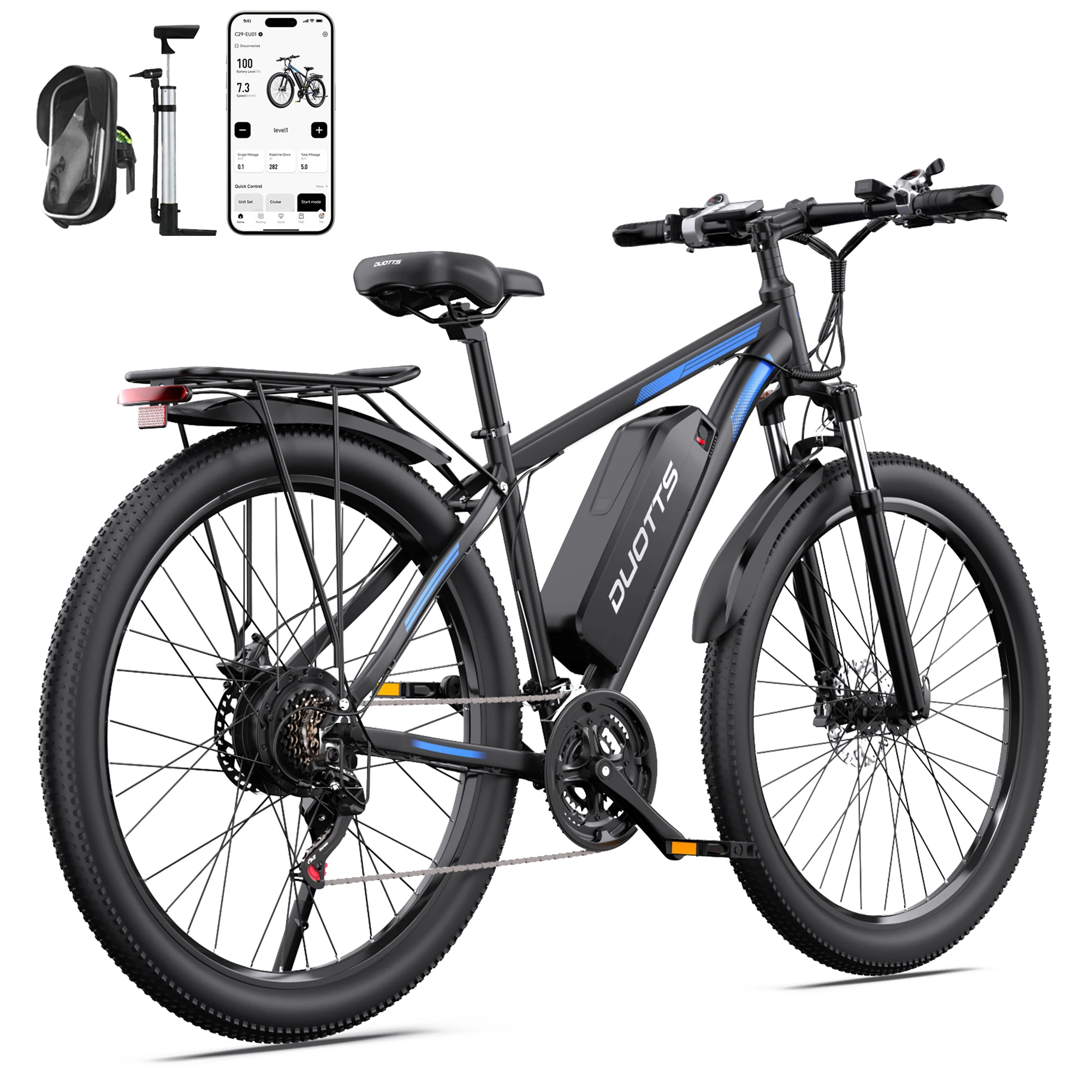 Image of NEUES DUOTTS C29 PRO 29-Zoll E-Bike 250W 48V 15AH 21-Gang Elektro-Citybike Hydraulische Scheibenbremsen Geschwindigkeitssensor Offroad-Elektro-Mountainbike 90KM Reichweite