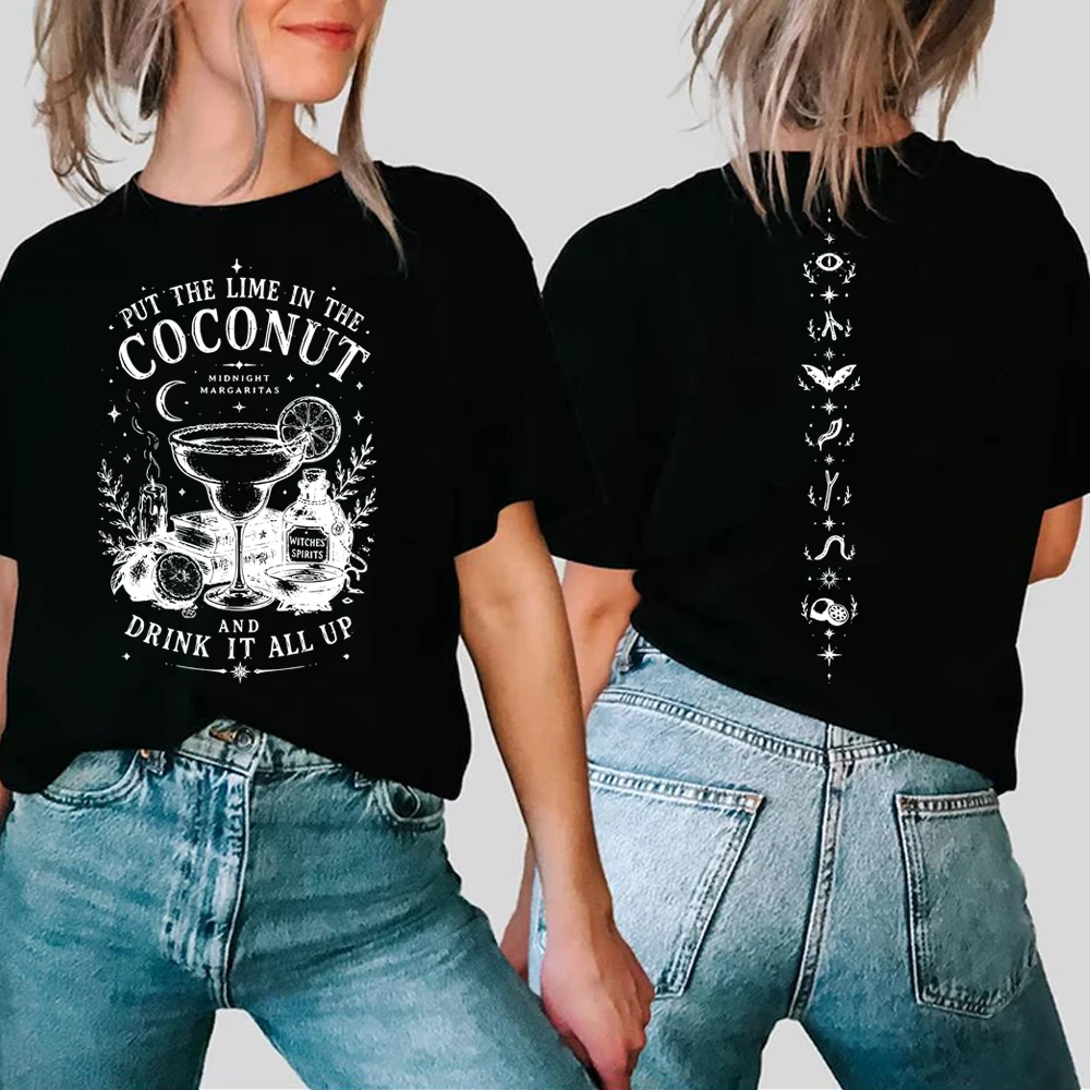 Praktisches Magic Shirt Midnight Margaritas T-Shirt Retro Halloween Grusel-Saison T-Shirt Vintage Hexenfilm T-Shirt Hexengeschenk für Sie – Detail 4