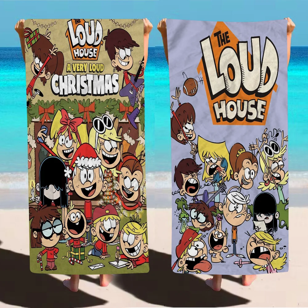 The Cartoon L-Loud H-House Bath Towel Microfiber Soft Water Absorbing Breathable For Girl Kids Decorative Cartoon Beach Towel