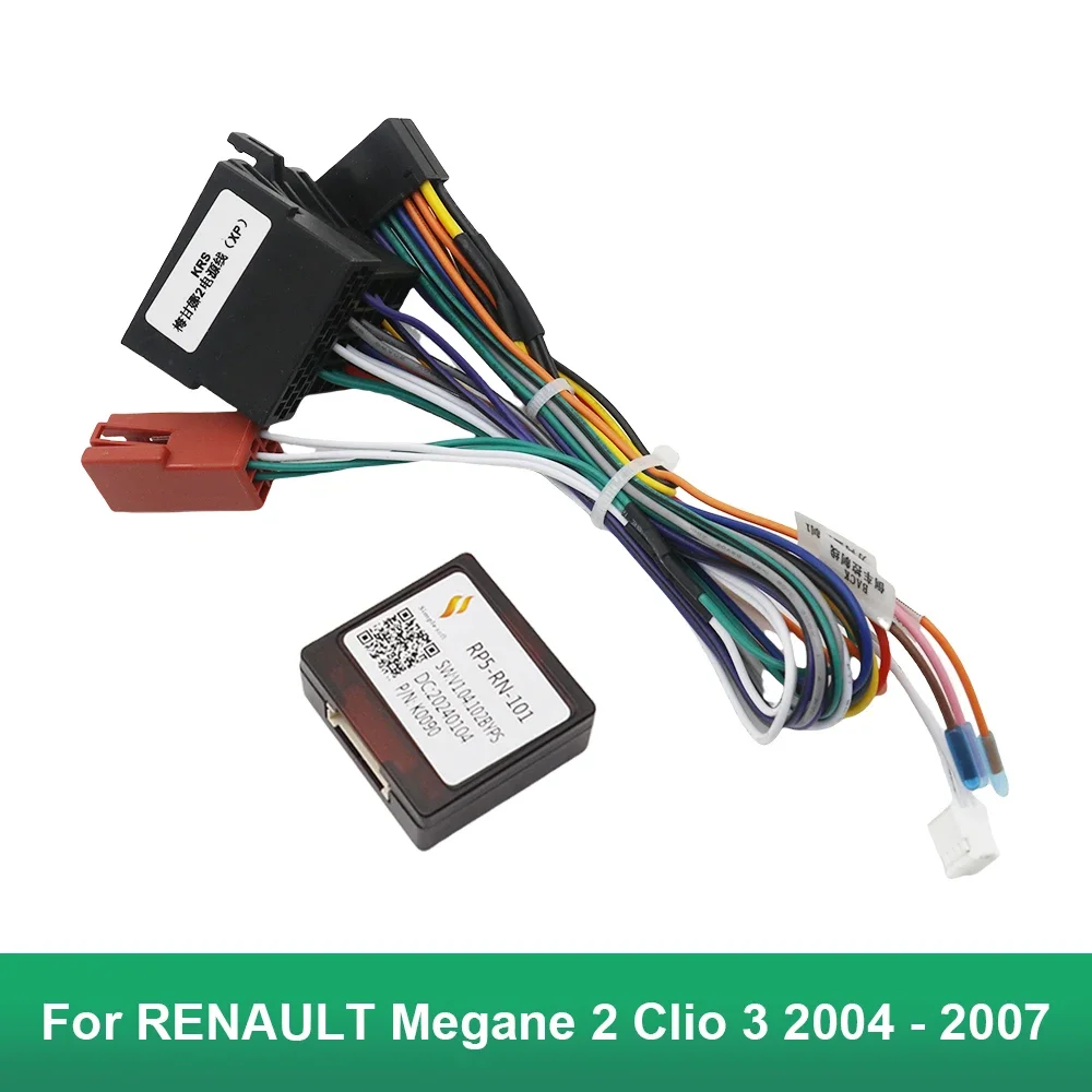 16 Pin For RENAULT Megane 2 Clio 3 Clio3 2004 - 2007 Canbus Android Player Power Cable Audio Adaptor Dash Trim kit Facia Panel