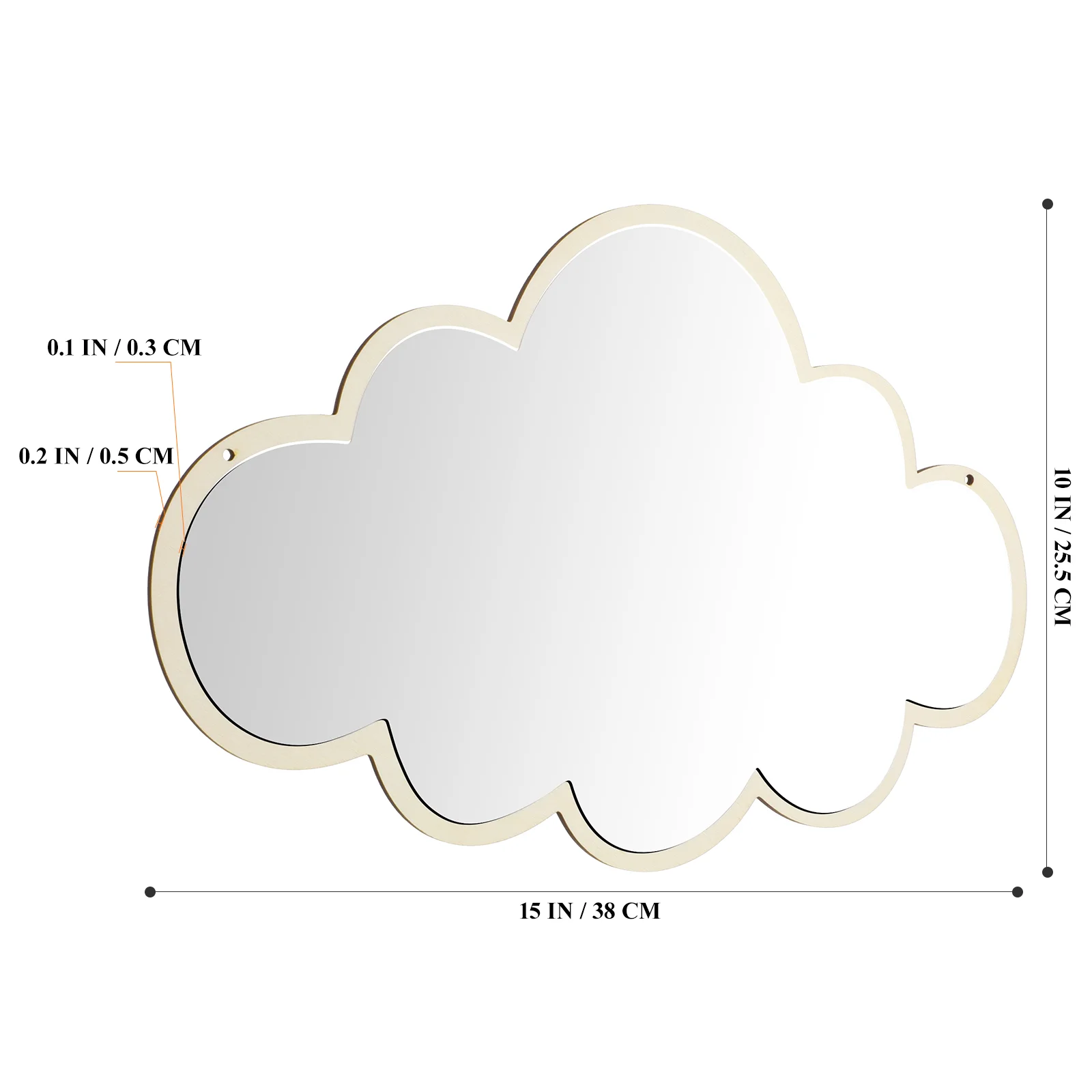 Calcomanías de pared de nube, decoración de taquillas para niñas, espejo irrompible, decorativo para niños