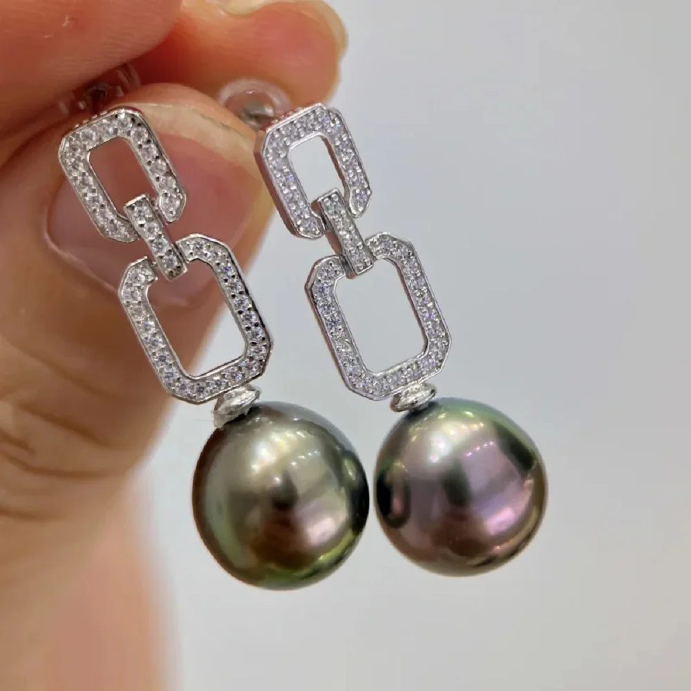 

Модные серьги с натуральным круглым жемчугом AAAA 9-10 мм, 10-11 мм, серебро 925 пробы