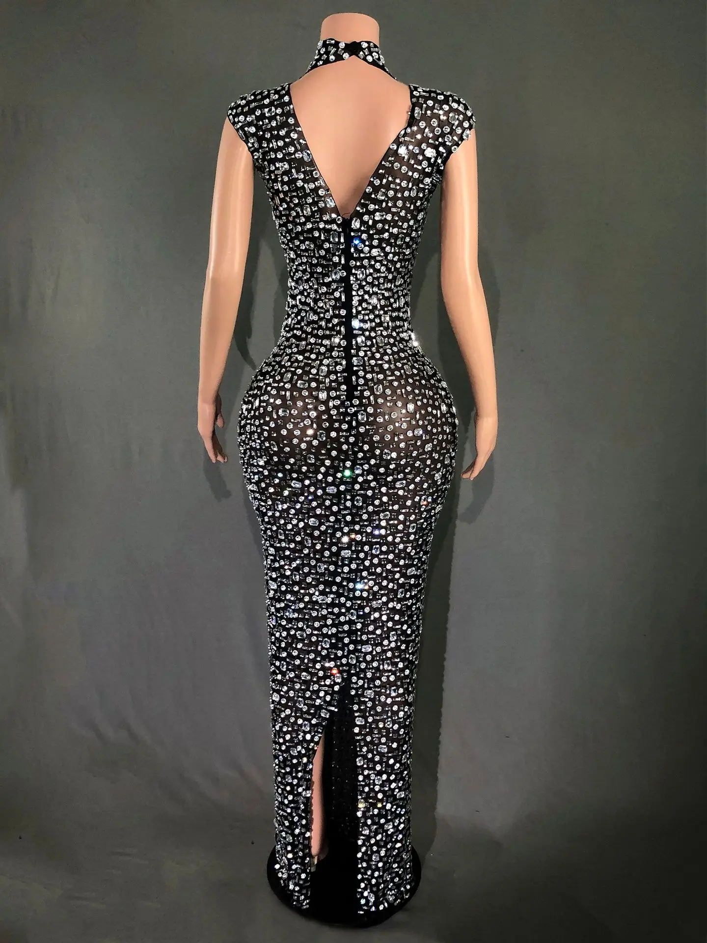 Slim-fit Long Sleeveless Long Dress Cheongsam Split Robes De Soirée Haute Qualité Black Prom Dresses Luxury Birthday Dress Woman