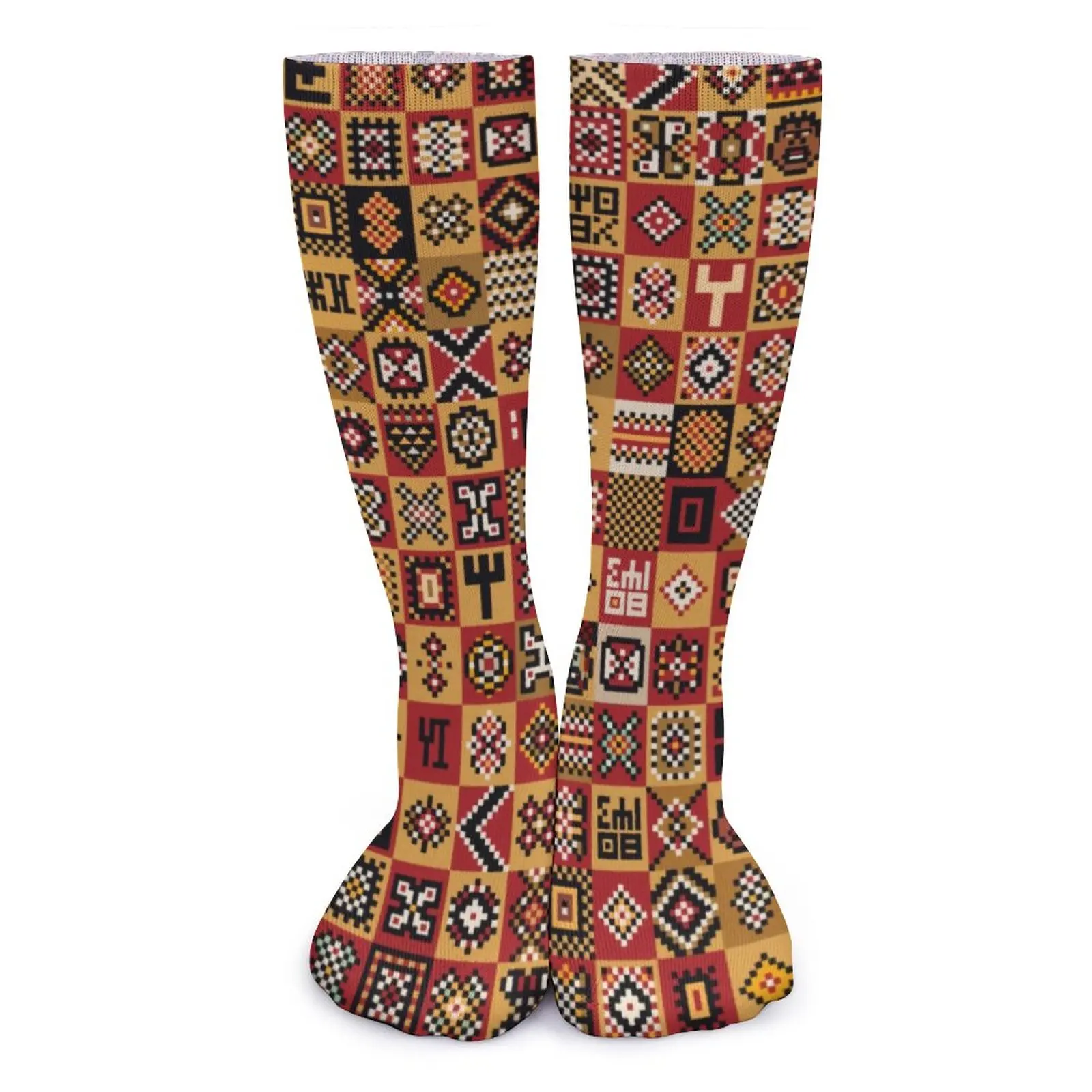 גרביים מופשטים אפריקניות נשים הדפסה מדמה קרש גרביים נוחים פועל נגד עיצוב גרב יום הולדת