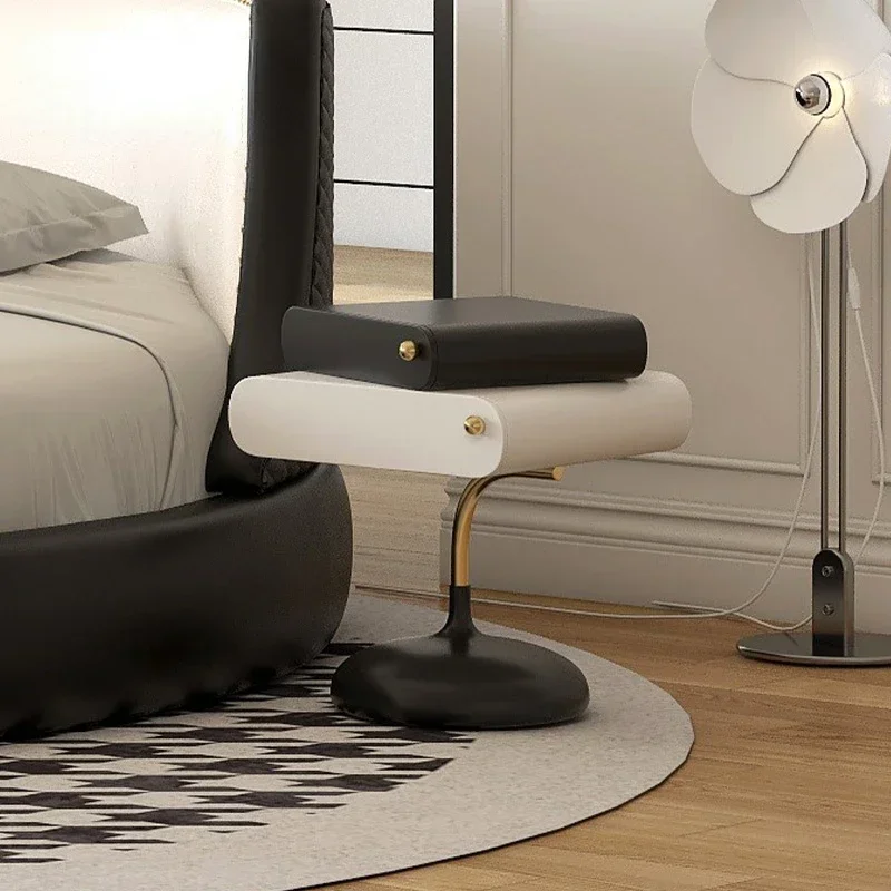 Bedside table, primary and secondary bedrooms, minimalist modern French retro creative small