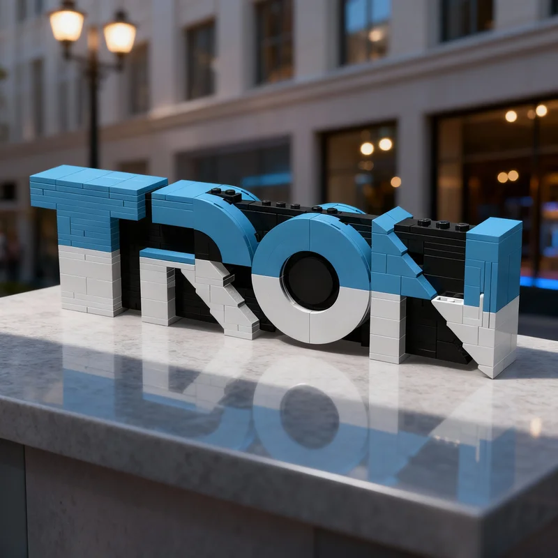 

328 деталей MOC Конструктор «Логотип Трон» в стиле Дисней, развивающая игрушка для сборки, DIY, креативное обучение, идеи для подарков на Рождество, кирпичики