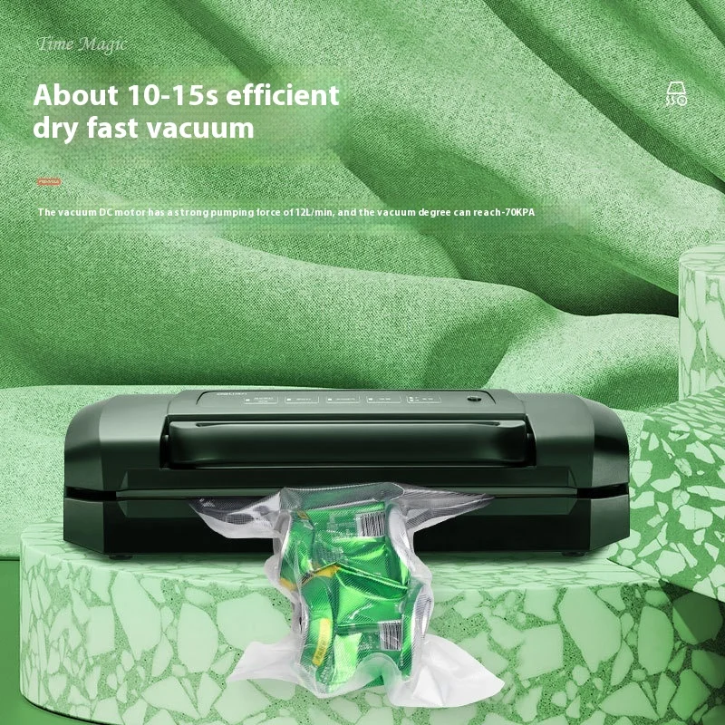 Deli LM1001 Fully Automatic Small Home Vacuum Packaging Machine Dry Wet Food Preservation For Office Equipment Use