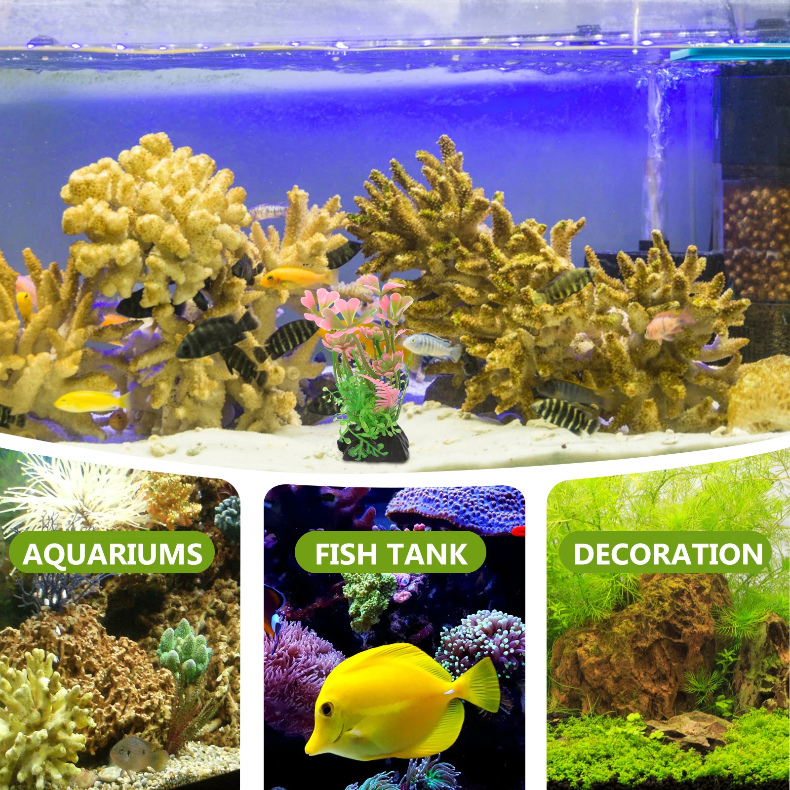 

10pcs Aquarium Fish Tank Plants Decorations Plastic Large Aquarium Water Grass for L scaping Large Pets Supplies