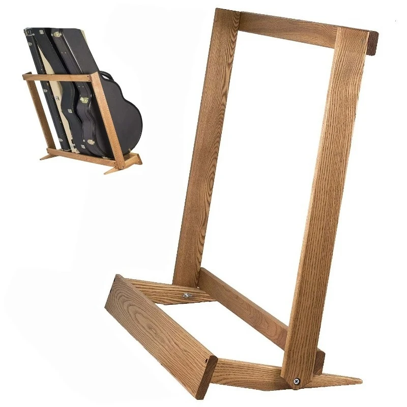 

Folding Guitar Case Rack Grey Wood Instrument Storage Rack with Hand Tools