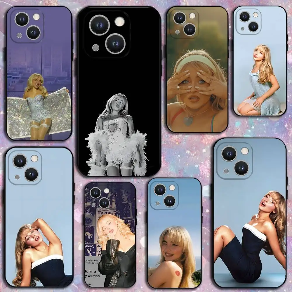 

Singer S-Sabrina Carpenter Phone Case For iPhone 16,15,14,13,12,11 Plus,Pro Max,XS,X,XR,SE,Mini,8,7,Soft Silicone Black Cover