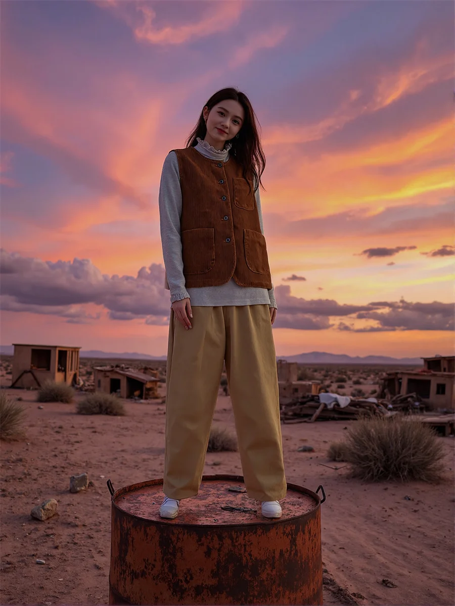 

Retro O-Neck Buttoned Vests Top For Woman Waistcoats Clothes Women Summer Breathable Full-Zip Straight Clubwear Evening Sexy New