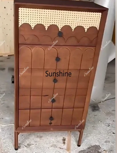 

French retro solid wood creative bucket cabinet living room wall locker