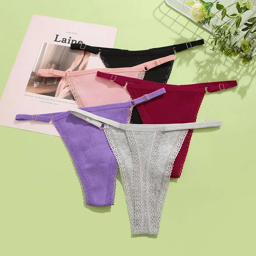 

For Girl Soft Underpants Low Waist Underwear Lace Women Thong Thread Panties Female Lingerie Briefs