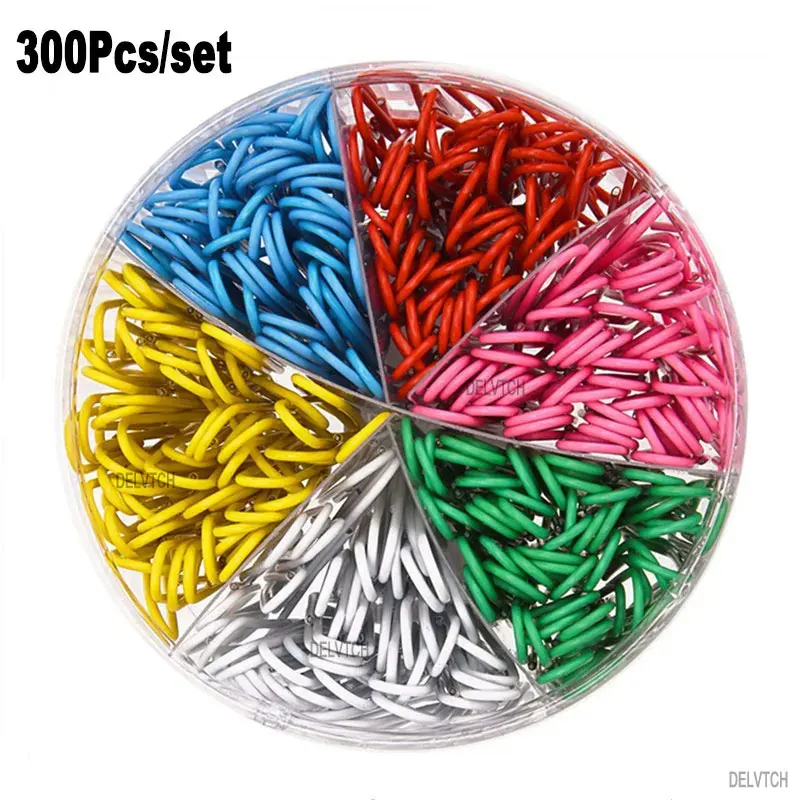 Juego de Clips de papel de 50mm para oficina, mapa de pared, Bloc de notas, notas, Clips de papel, papelería, decoración artesanal, 6 colores, 300