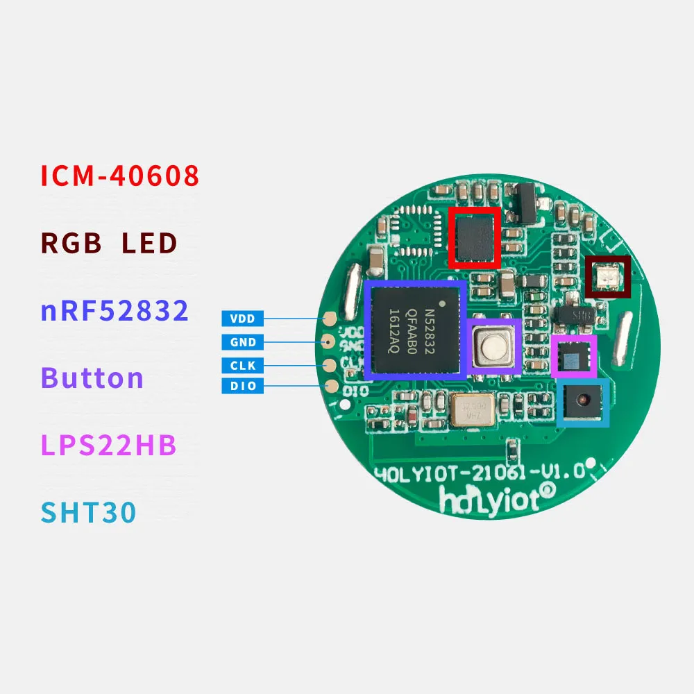 

nRF52832 6 Axis Accelerometer Gyroscope Temperature Humidity and Barometer Sensor Bluetooth 5.0 Low Power Consumption Module