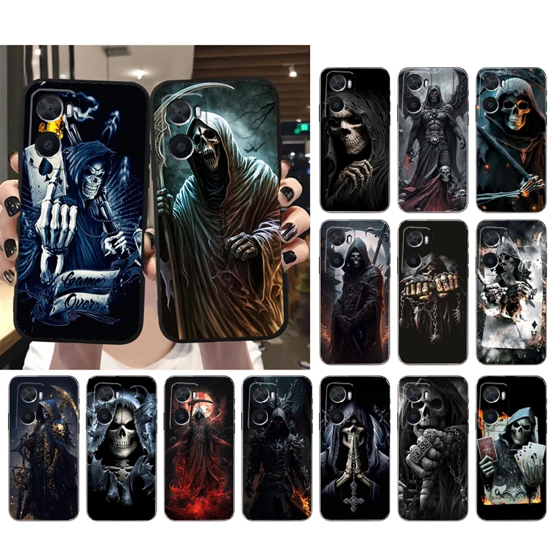 Grim Reaper Skull Skeleton Case For OPPO A78 A54S A17 A57S A74 A78 A91 A96 A94 Realme GT Master X3SuperZoom Reno 7 10 11 pro