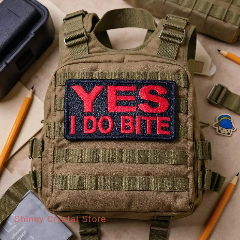 

I Do Bite Warning Patch Pet Dog Motorcycle Biker Embroidery Patch Iron On Patches For Clothing