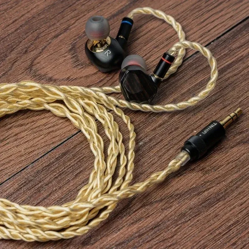 TIN HIFI T7 Flagship 10MM Dynamic Driver Monitor IEMs HIFI in-Ear Wired Earphones with 3.5MM + 4.4MM Detachable Plugs