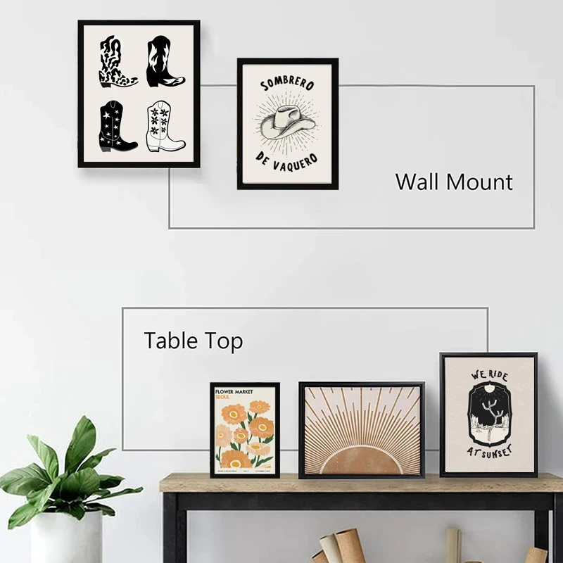 A3 A4 Black and White Photo Frame Interior Art Picture Frame Suitable for Poster Wall Mounted Desktop Canvas Frames Decor Hanger