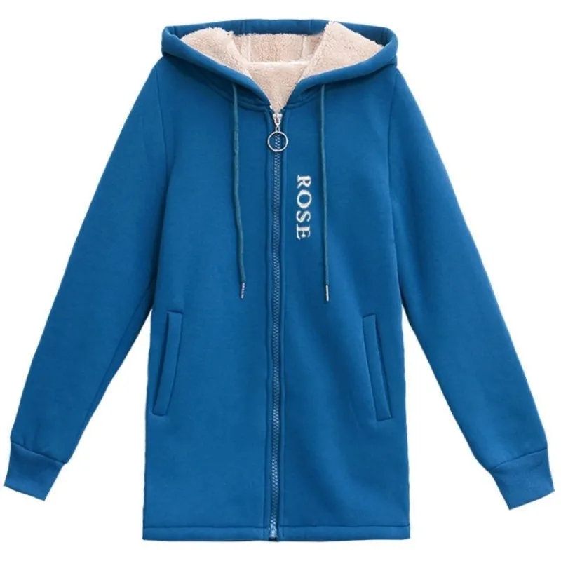 フリース厚手大きいサイズレディースラム秋冬新作ミディアムロング2025新作フリースセーターファッションカーディガンジャケット