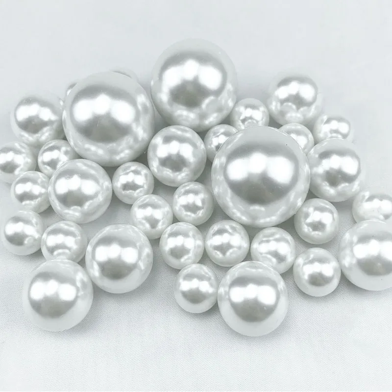 4mm-20mm High Quality Imitation Pearls Highlight Round Shape ABS No Hole Beads Handmade DIY Jewelry clothing Accessories