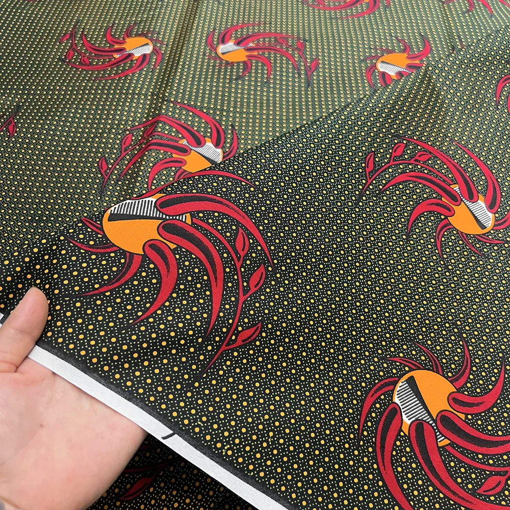 6ヤードのアンカラワックス生地、2025年高品質アフリカワックスプリント生地、アフリカ産本物のワックス保証