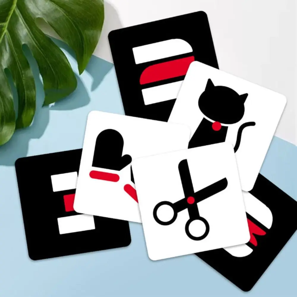 

Paper Baby Visual Stimulation Cards Montessori Black and White High Contrast Flashcards Miniature Exquisite Baby Flash Cards