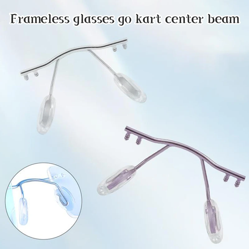 1Pcs Glasses Nose Pad Eyeglasses Frame Metal Rimless Optical Frame Bridge Nose Pad Holder Repair Replacement Eyewear Accessories