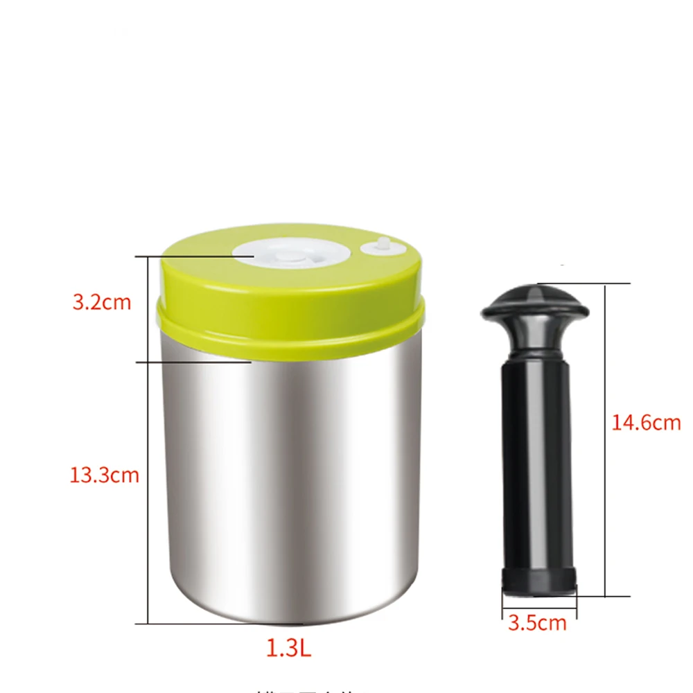 Vacuum Canister for Sealer, Stainless Steel Kitchen Container, Food Storage Box, Jars for Coffee Bean