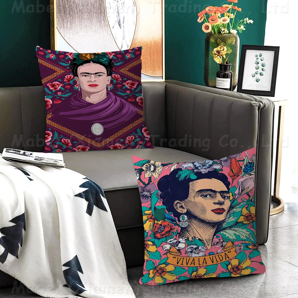 F-Frida Art K-Kahlo Personalized Pillow Cover Kids Bedroom Wild Party Decor Pillowcase Kid Birthday Shower Gift