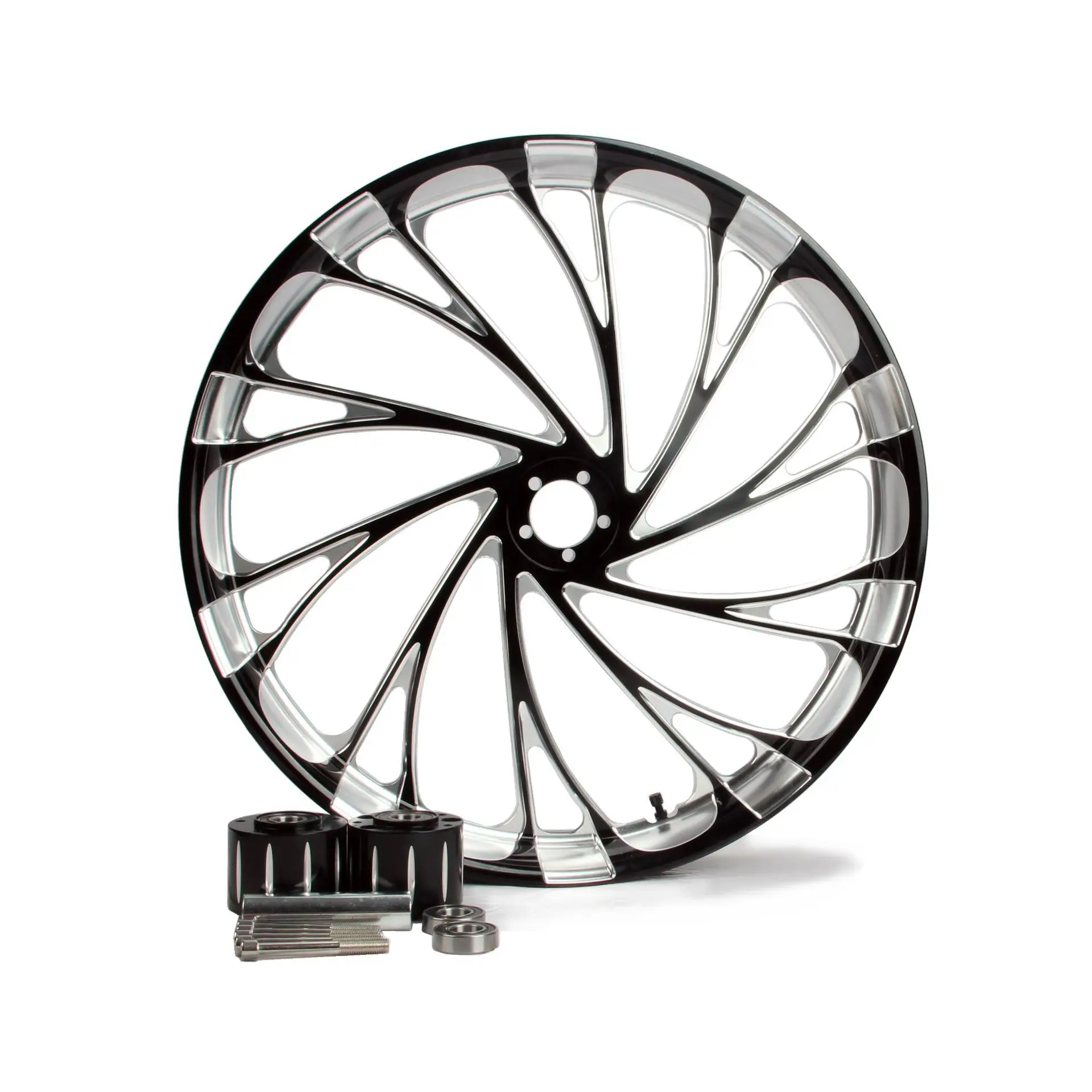 

26x3.50 inch improved large tire front hub anodized bright black high gloss white rim hub