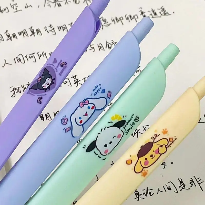 Cute Sanrio Neutral Pen Cinnamoroll Accessories Cartoon Kawaii Anime Student Brush Pen Office Signature Pens Toys for Girls Gift