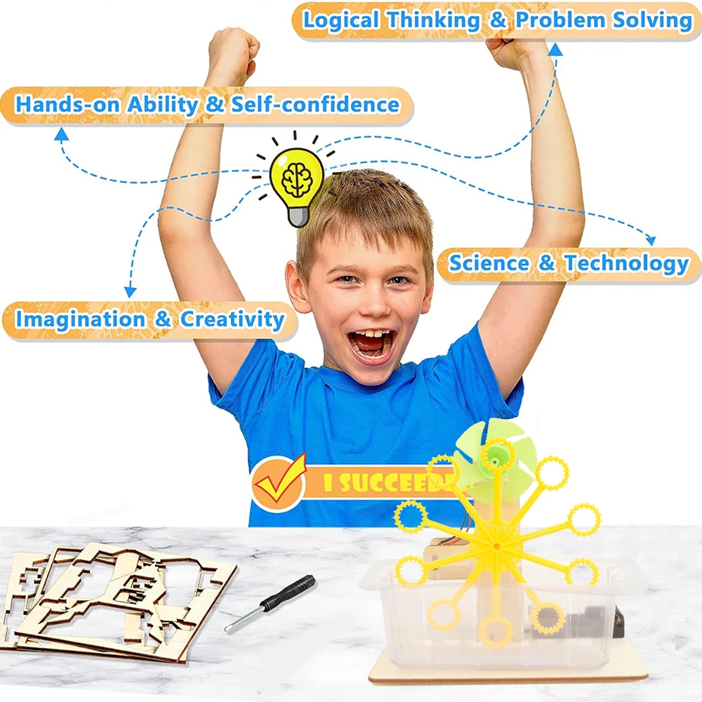 STEM Spielzeug DIY Blase Maschine Montage Modell Material Kits Studenten Bildungswissenschaft Experiment Technologie Spielzeug für Kinder