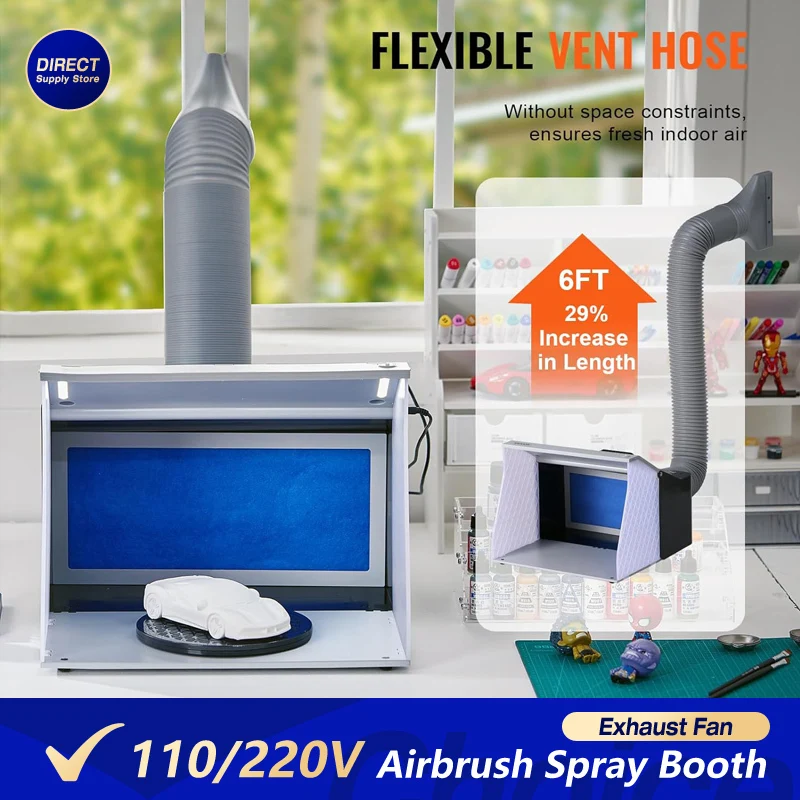 Airbrush Spray Booth for Hobby Modeling Airbrush Paint Booth Box with Ventilation Exhaust Fan Filter Airbrushing Art Craft 220v