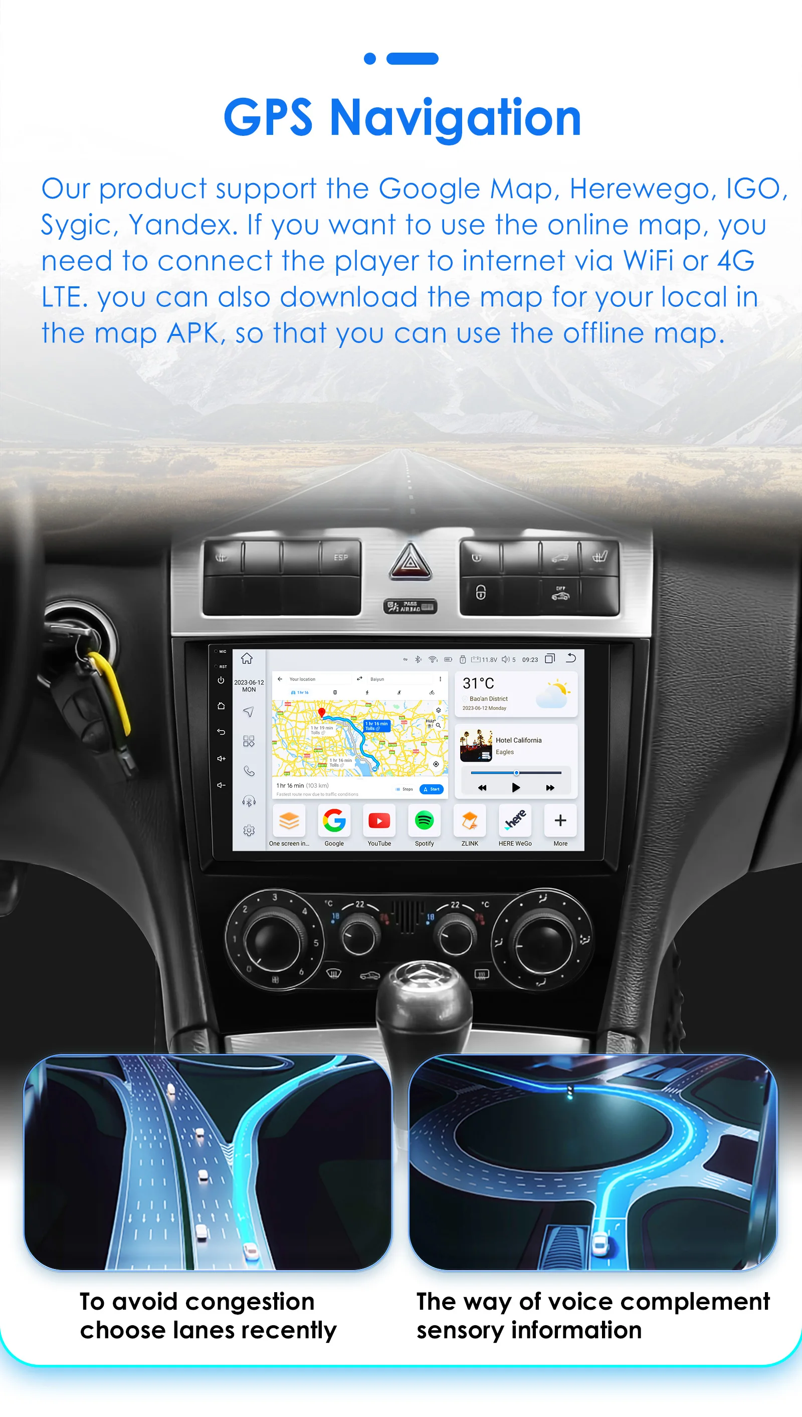 Android Car Radio for Mercedes Benz CLC W203 C180 C200 CLK200 CLK W209 Android Auto Multimedia Player GPS Carplay Car Audio