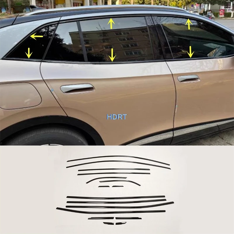 

Car Styling Accessories For Volkswagen ID.4 ID.6 VW ID 4 ID 6 2021 + Exterior Sticker Window Molding Glass Strip Side Cover Trim