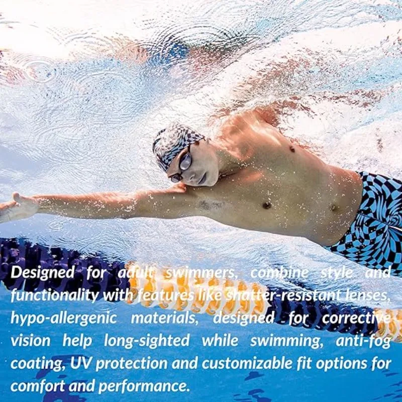 Anti-Fog Anti-UV High-Definition Swimming Goggles - Adjustable Silicone Flat Mirror for Adults, Boys & Girls view 2