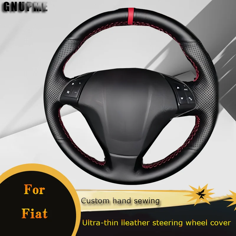 

DIY Car Steering Wheel Cover Perforated Lerther For Fiat Punto Bravo Linea Qubo Doblo Grande Punto Car Accessories