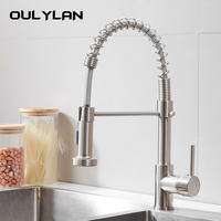 Copper spring kitchen faucet hot and cold black nickel brushed sink mixing valve vegetable basin faucet