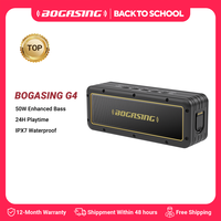 BOGASING G4 Bluetooth Speaker 50W Enhanced Bass Portable Speaker with 24H Playtime,Bluetooth 5.3,TWS,IPX7 Waterproof for Camping