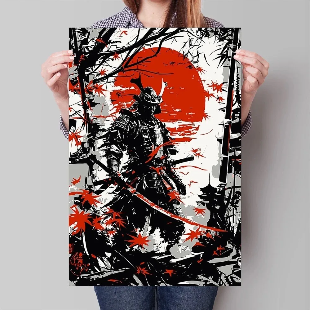Japanese Samurai Wall Art Canvas Painting Home Room Art Decor Poster Print Canvas Prints