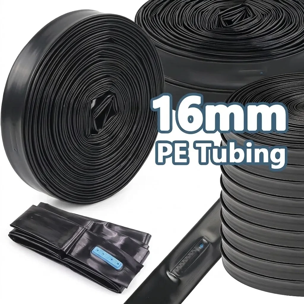 50 100m  Dripper System Drip Tape 16mm PE Tubing Spacing 10 40cm Garden Greenhouse Watering Farm Agricultural Irrigation Hose