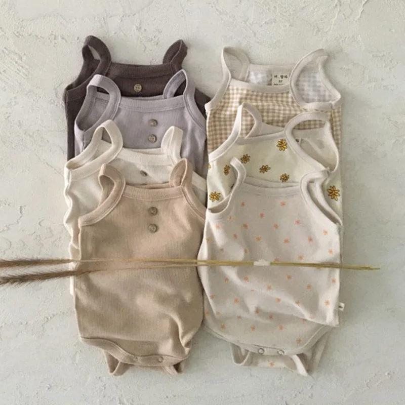 

Korean Sle Summer Outfit Baby ter Onesie Thin Vest Pant Suit 36 Months Infant e Bot Cover up Faion Set
