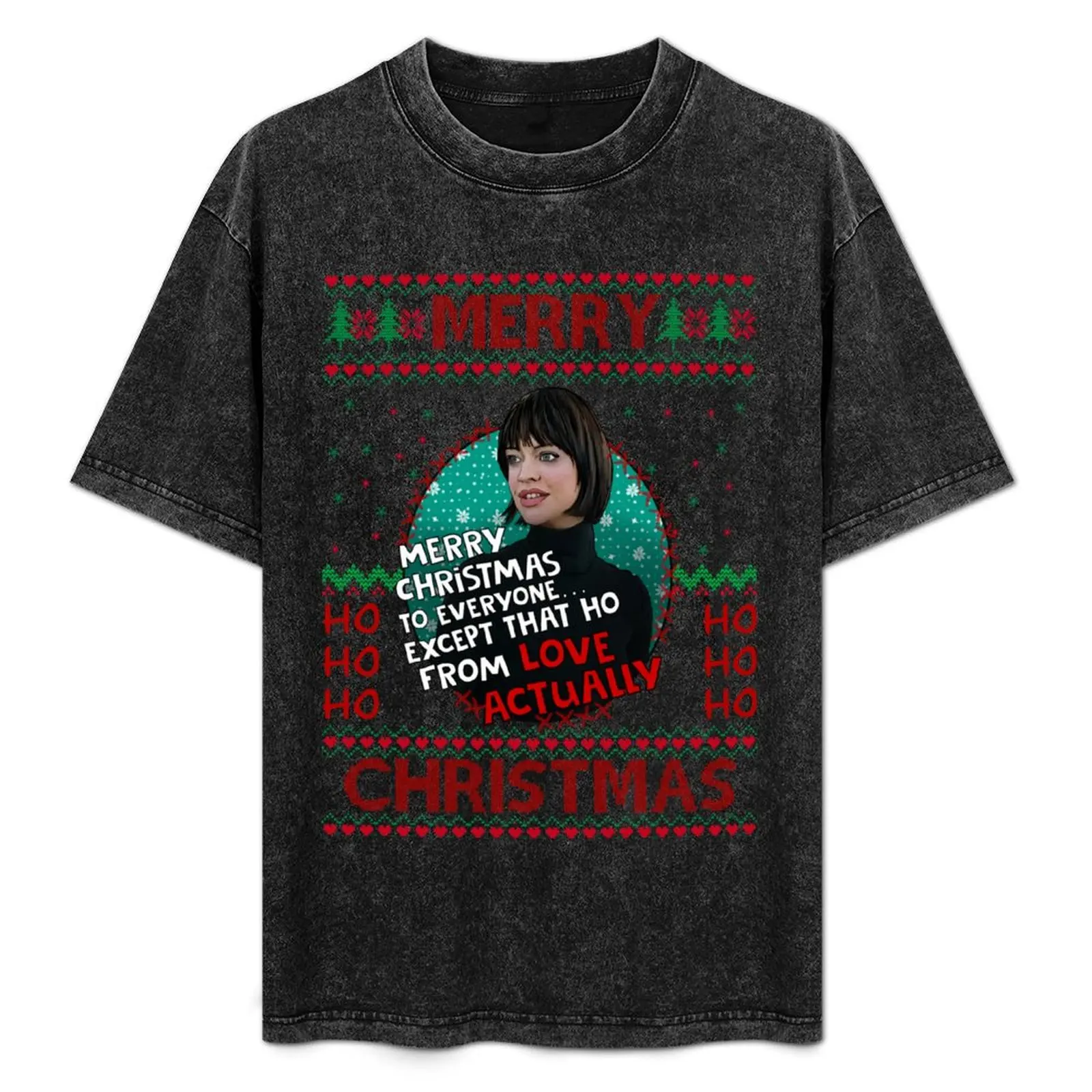 

Love Christmas Actually ...except that Christmas Jumper T-Shirt Simple Line Art Print Tee