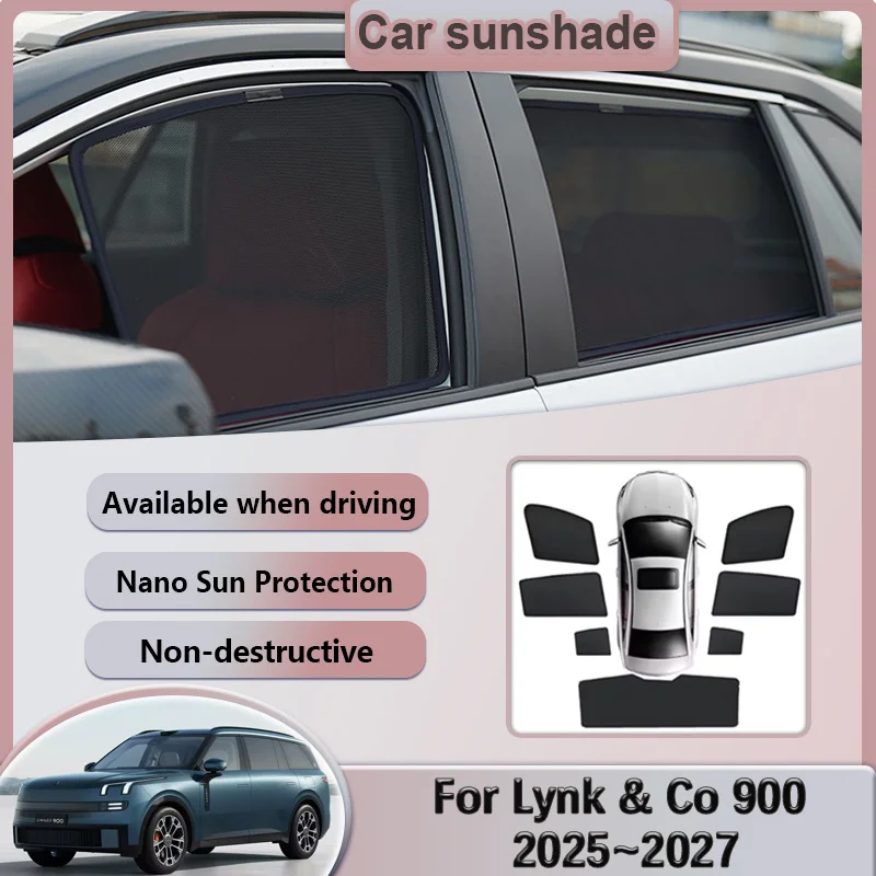 

Солнцезащитные шторки-сетки на окна автомобиля Lynk & Co 900 (L946) 2025-2027: магнитные, для защиты от солнца и обеспечения приватности