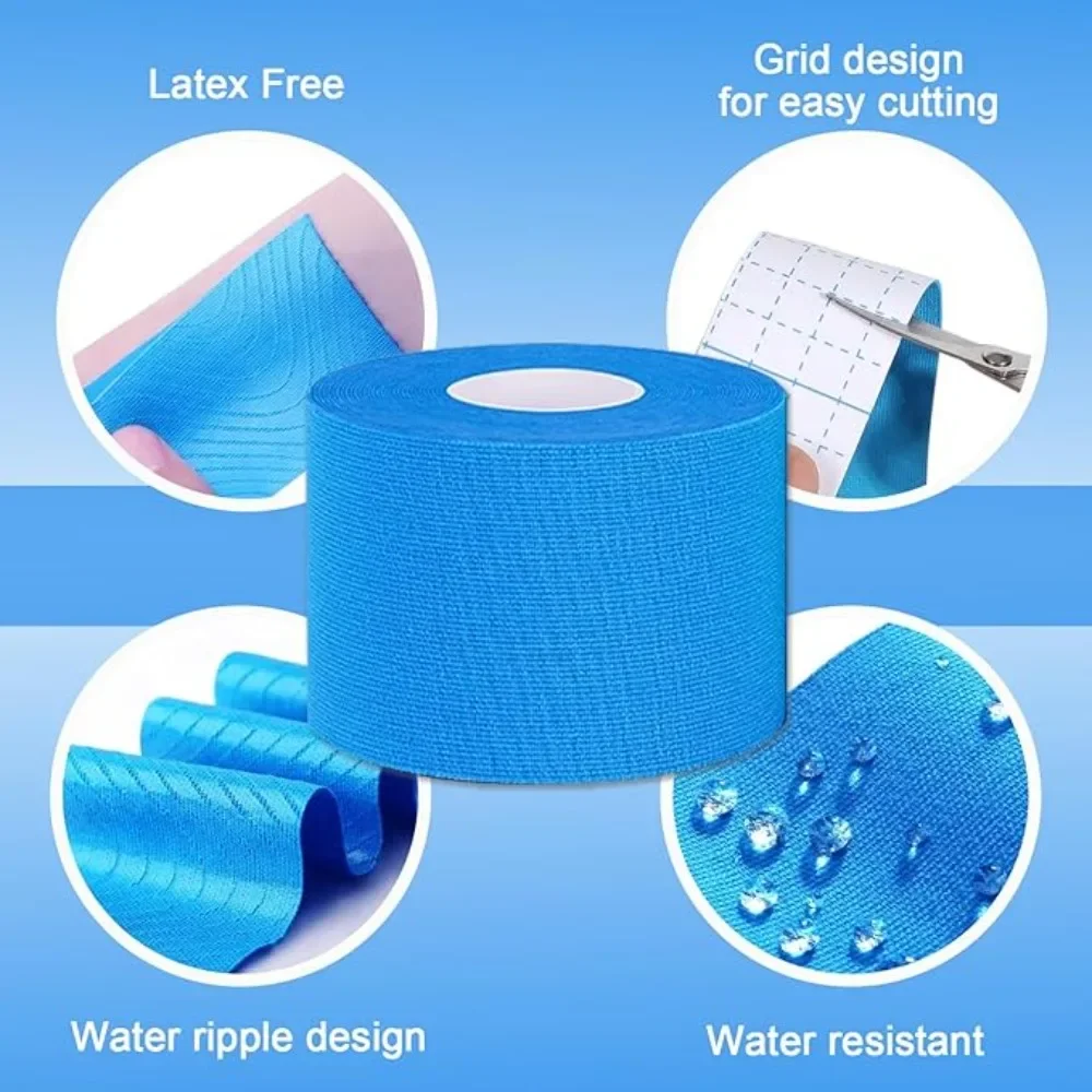 2,5/5/10cmx5m Kinesiologie-Tape Wasserdichte Elastische Aufkleber Athletische Bandage Muskel-Sportunterstützung Schmerzlinderung Regenerationsschutz – Detail 5