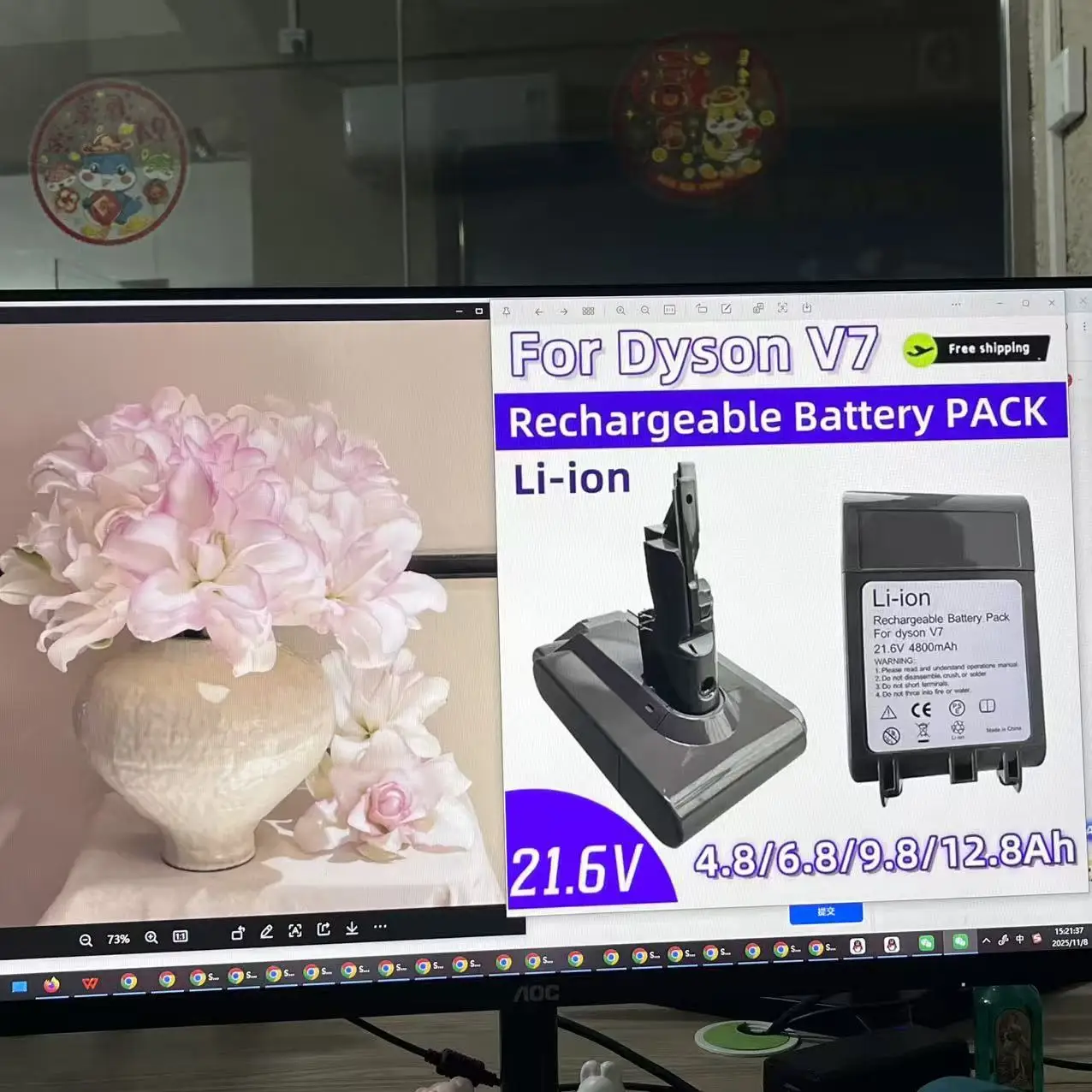 

Недавно обновленный оригинальный аккумулятор V7 4,8/6,8/9,8/12,8 Ач 21,6 В для Dyson V7 Motorhead Animal Absolute SV11 Battery DE FR RU