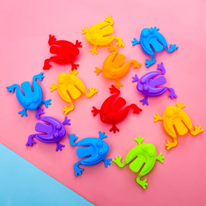 12Pcs Jumping Frog Toys Parent-child Bounce Frogs Anxiety Toy for Kids Assorted Stress Relief Toys Children Birthday Party Gift