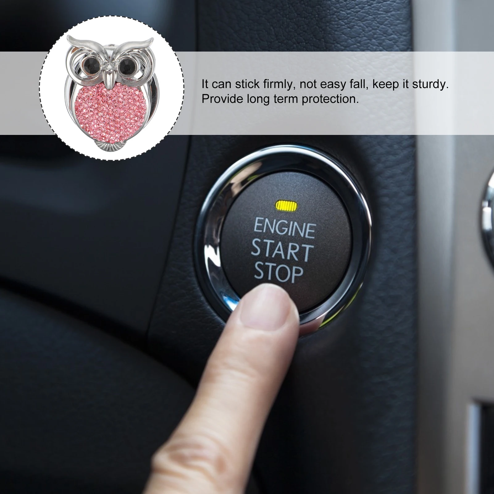 

1pc Car Start Button Cover Auto Ignition Protective Cover Durable Scratch Resistant Engine Start Stop Decorative Cap Creative